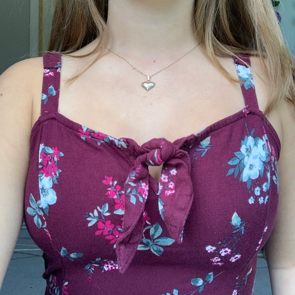 Hollister Burgundy Floral Print Jumpsuit!! - Picture 5 of 7